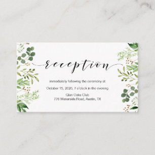 Schöne, elegante Vegetation, Hochzeitsempfang Begleitkarte