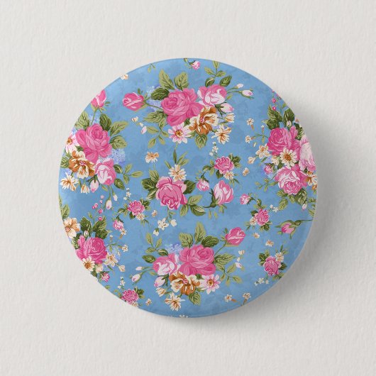 Schöne, elegante, Vintage Rose Blume Button (Vorderseite)