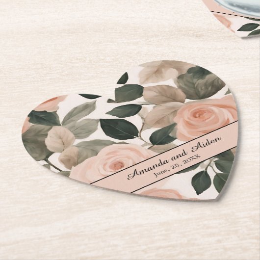 Schöne Elegante Wasserfarbe Rosa Pfirsichfarben Ro Untersetzer (angewinkelt)