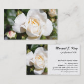 Schöne, elegante weiße Blume beruflich Visitenkarte (Vorne/Hinten)