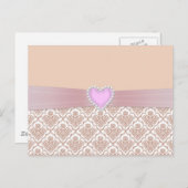 Schöne, elegante weiße Perlen Wirkung Herz Postkarte (Vorne/Hinten)