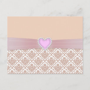 Schöne, elegante weiße Perlen Wirkung Herz Postkarte