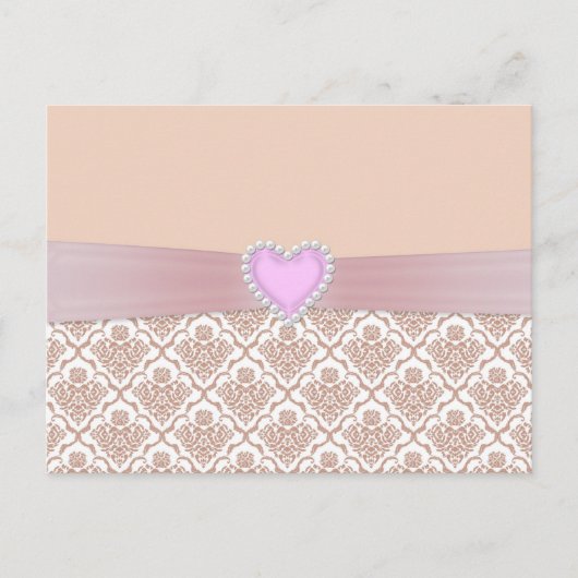 Schöne, elegante weiße Perlen Wirkung Herz Postkarte (Vorderseite)