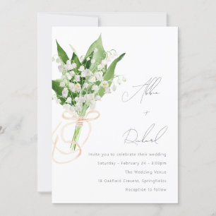 Schöne elegante White Floral Bouquet Wedding Einladung