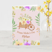 Schöne elegante Wildblumen Rosa Muttertag Karte (Gelbe Blume)