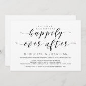 Schöne Eleganz, Schwarz, Hochzeitsfeier Einladung (Vorne/Hinten)