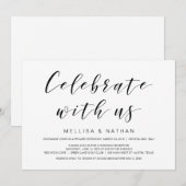 Schöne Eleganz, Schwarz, Hochzeitsfeier Einladung (Vorne/Hinten)