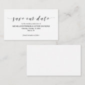 Schöne Eleganz, Schwarz, Save the Date Begleitkarte (Vorne/Hinten)