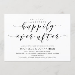 Schöne Eleganz, Schwarze Schrift, Probe Dinner Einladung