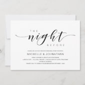 Schöne Eleganz, Schwarze Schrift, Probe Dinner Einladung (Vorderseite)