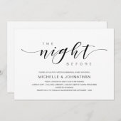 Schöne Eleganz, Schwarze Schrift, Probe Dinner Einladung (Vorne/Hinten)