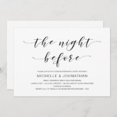 Schöne Eleganz, Schwarze Schrift, Probe Dinner Einladung (Vorne/Hinten)