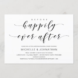 Schöne Eleganz, Schwarzes Script, Probe Dinner Einladung