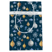 Schöne Elemente & Küstenschneeflocken Urlaub Mittlere Geschenktüte (Vorderseite)