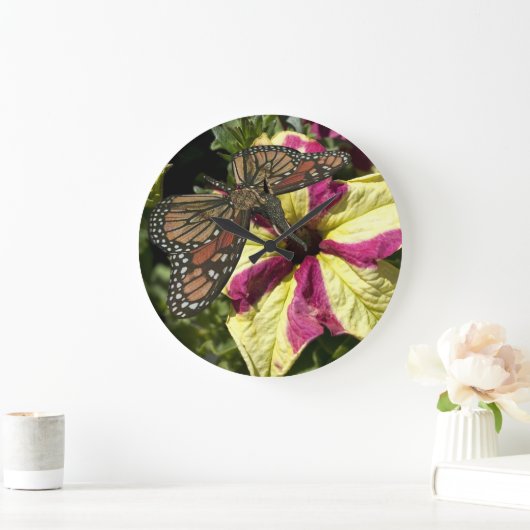 Schöne Elephant Butterfly Große Wanduhr (Zuhause)