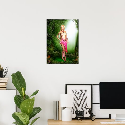 Schöne Elf Fantasy Kunstwerk Poster (Heimbüro)