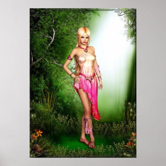 Schöne Elf Fantasy Kunstwerk Poster (Vorne)