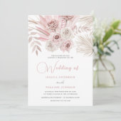 Schöne Elfenbein & Dusty Rose Bohemische Hochzeit Einladung (Stehend Vorderseite)