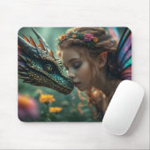 Schöne Elfengrüner Drachen Design Mousepad (Mit Mouse)