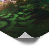 Schöne Elfsmühle in Fantasy Verzauberter Wald Poster (Ecke)