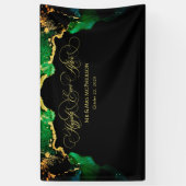 Schöne Emerald Black Gold Hochzeit Hintergrund Banner (Vertikal)