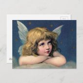 Schöne Engel-Etching Postkarte (Vorne/Hinten)