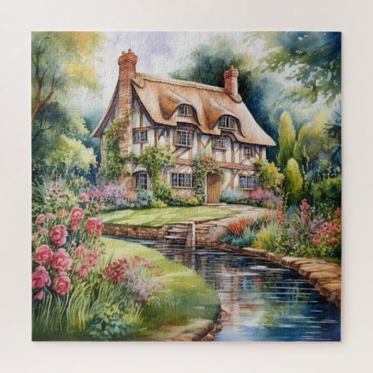 Schöne englische Hütte Puzzle (Vertikal)
