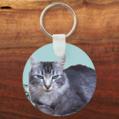 Schöne, entspannende Katze Schlüsselanhänger (Rückseite)