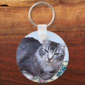 Schöne entspannte Katze Schlüsselanhänger (Vorderseite)
