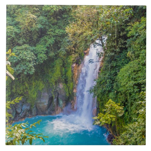 Schöne Entspannung Blaue Einzigartiger Wasserfall Fliese (Vorderseite)