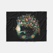 Schöne Erbse _ Bunter Vogel _ Pea Federn Fleecedecke (Vorderseite (Horizontal))