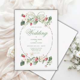 Schöne Erdbeeren Elegante Hochzeitseinladung Einladung