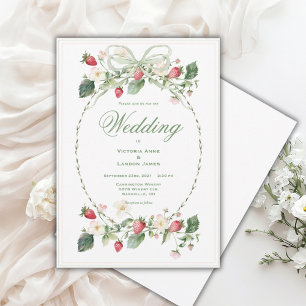 Schöne Erdbeeren Elegante Hochzeitseinladung Einladung