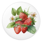 Schöne Erdbeeren Keramikknauf (Vorderseite)