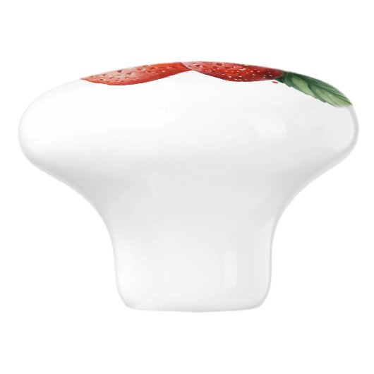 Schöne Erdbeeren Keramikknauf (Seitenansicht)