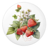 Schöne Erdbeeren Keramikknauf (Vorderseite)