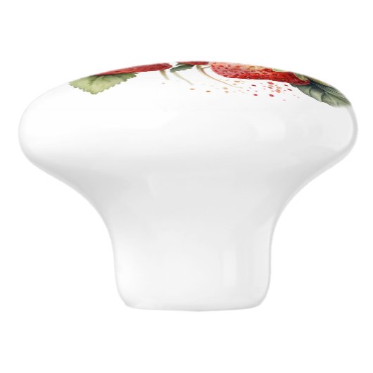 Schöne Erdbeeren Keramikknauf (Seitenansicht)