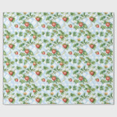 Schöne Erdbeeren und Blumenbridal Geschenkpapier (Flach)