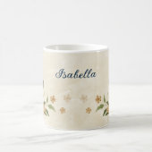 Schöne Erdtöne-Navy-Blumen Kaffeetasse (Mittel)