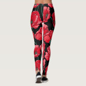 Schöne Erinnerung rotes Mohnmuster Leggings (Rückseite)