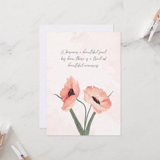 Schöne Erinnerungen Beileid Karte (Vorderseite/Rückseite Beispiel)