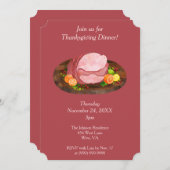 Schöne Erntedank Familienessen Einladung (Vorne/Hinten)