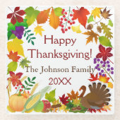 Schöne Erntedank Harvest Glasuntersetzer (Vorderseite)