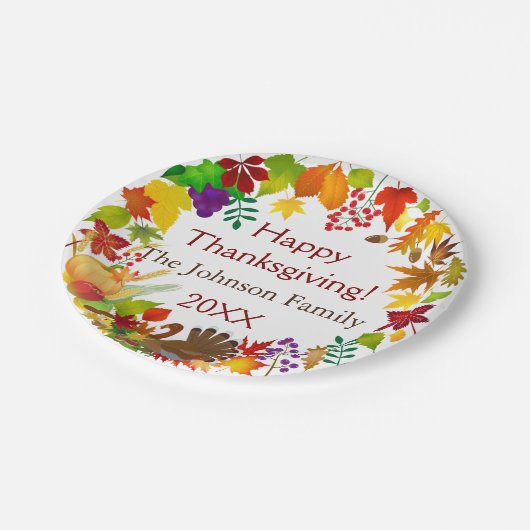 Schöne Erntedank Harvest Pappteller (Schrägansicht)