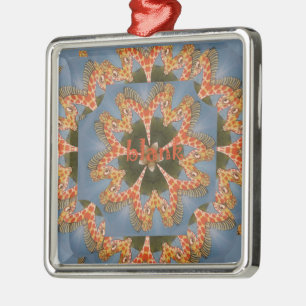 Schöne erstaunliche afrikanische bunte Giraffe Bla Silbernes Ornament