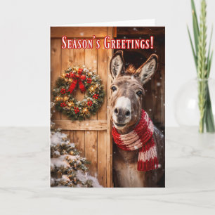 Schöne Esel-Weihnachtsgrüße Scheune Xmas Karte
