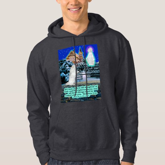 Schöne Eskie und Angel Scripture Matthew 6:33 Hoodie (Vorderseite)