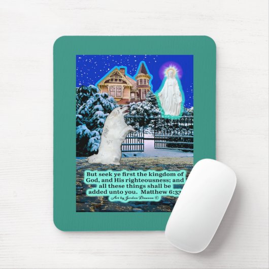 Schöne Eskie und Angel Scripture Matthew 6:33 Mousepad (Mit Mouse)