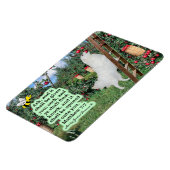 Schöne Eskie und Orchard-Schrift Matthew 7:7 Magnet (Linke Seite)