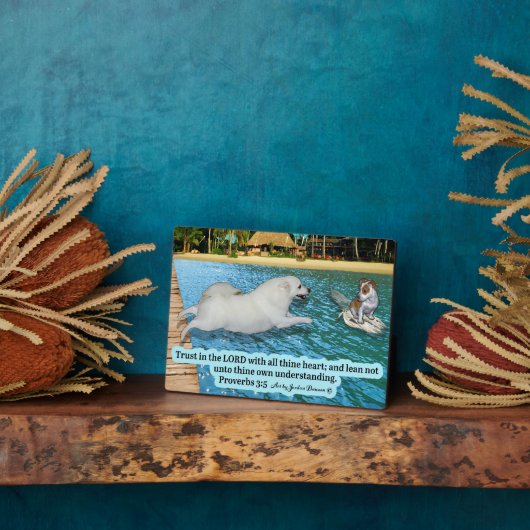 Schöne Eskimo Dog Scripture Plaque Proverbs 3:5 Fotoplatte (Seite)